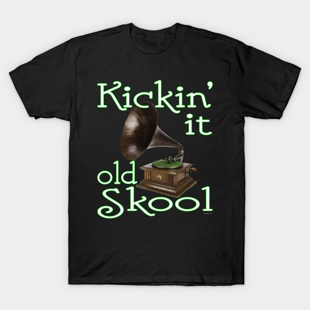 Kickin' It - Old School - Phonograph T-Shirt by RainingSpiders